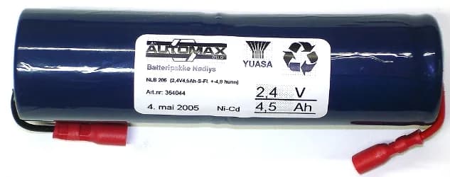 NLB 206 (2,4V4,5Ah-S-Fl. +-4,8 hunn) – bilde 1 av 2