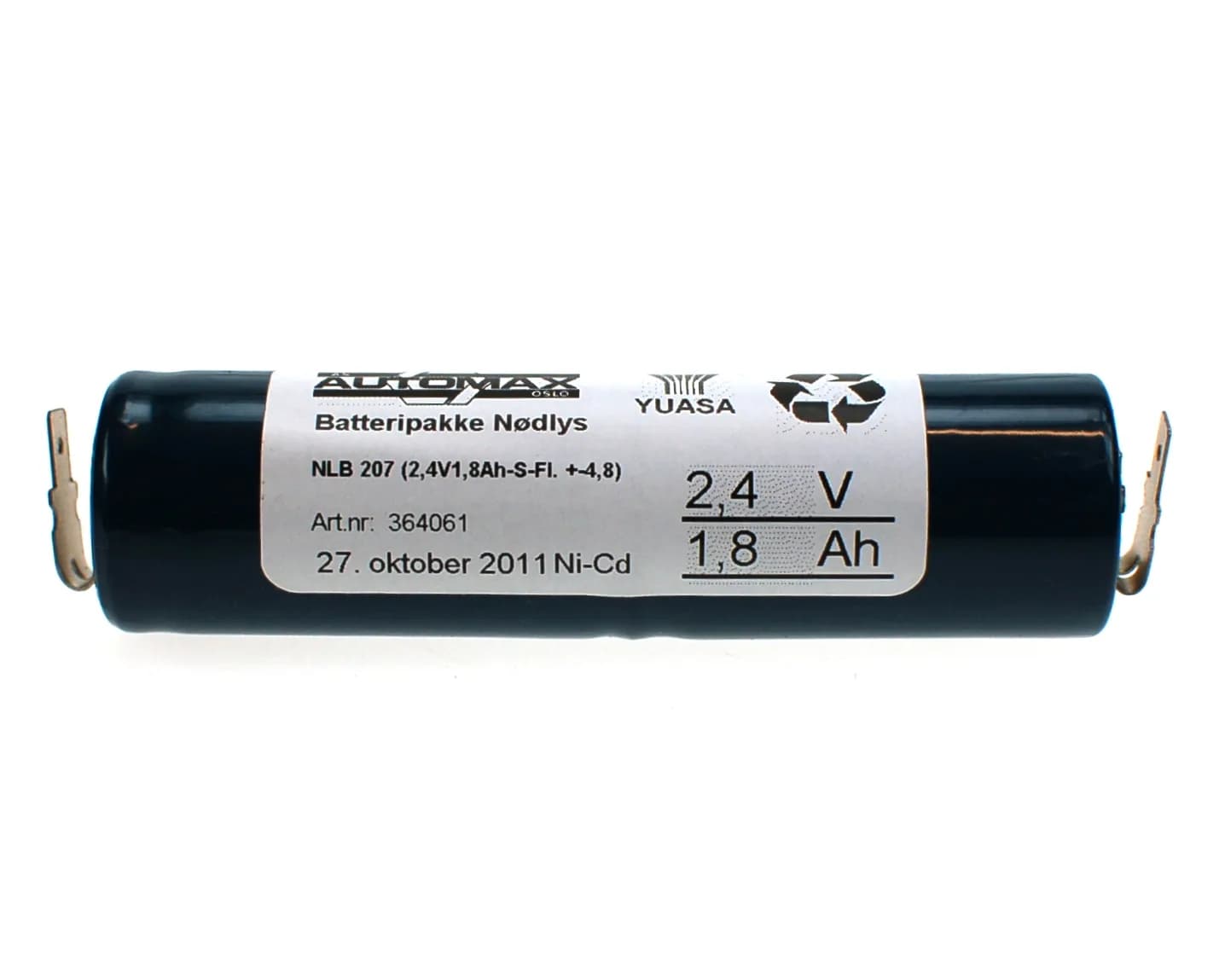 NLB 207 (2,4V1,8Ah-S-Fl.-4,8+4,8) – bilde 1 av 2