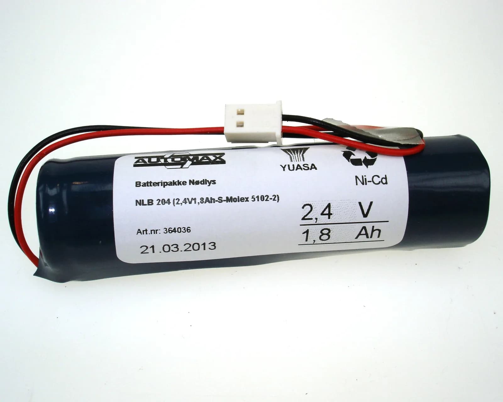 NLB 204 (2,4V1,8Ah-S-Plugg 24) – bilde 1 av 2