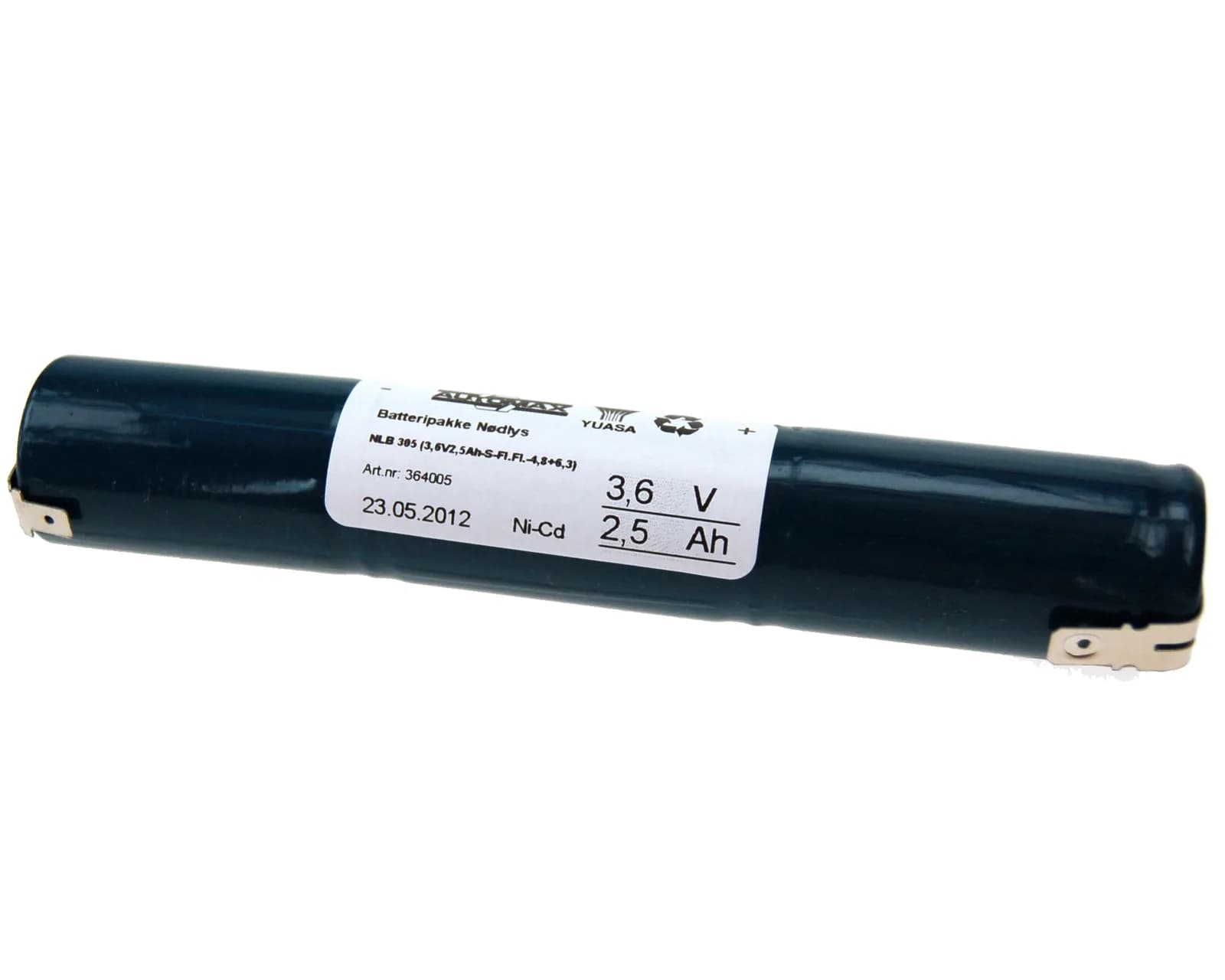 NLB 305 (3,6V2,5Ah-S-Fl.Fl.-4,8+6,3) – bilde 1 av 2