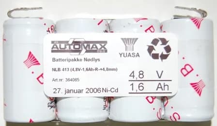 NLB 413 (4,8V-1,8Ah-R-+4,8mm) – bilde 1 av 2