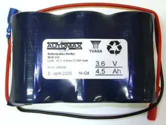 NLB 314 (3,6V4,5Ah-R- ledn.20cm +6,3 -30 cm 4,8 fl.hunn) – bilde 1 av 2