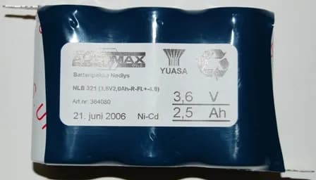 NLB 321 (3,6V2,5Ah-R-Fl.+-4,8) – bilde 1 av 2