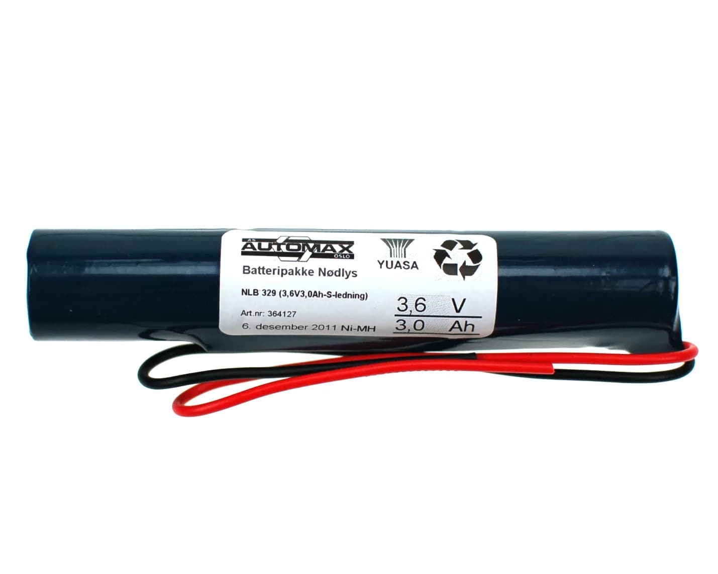 NLB 329 (3,6V3,3Ah-S-ledninger)