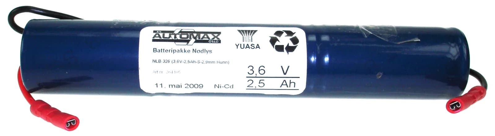 NLB 326 (3,6V-2,5Ah-S-2,9mm Hunn) – bilde 1 av 2