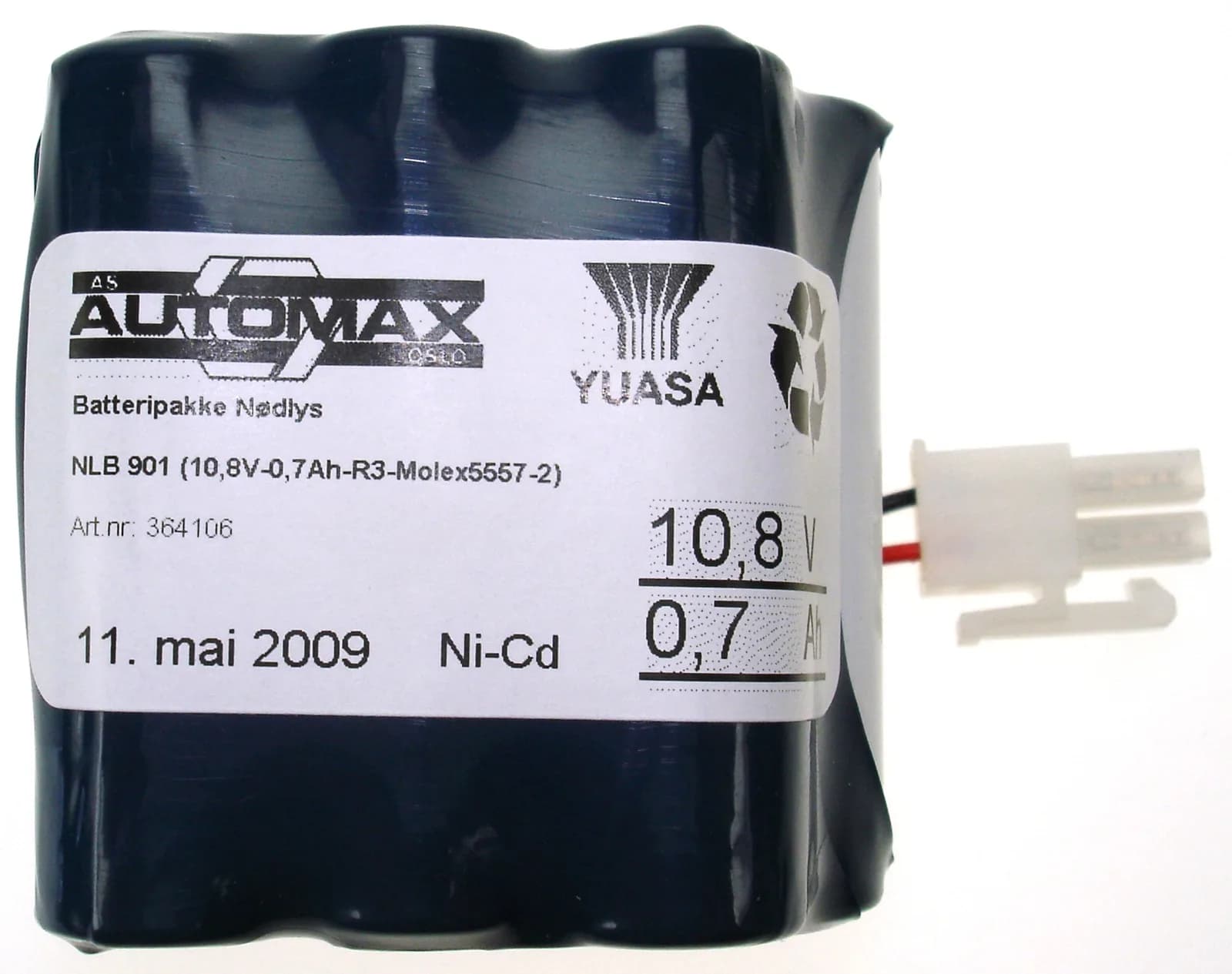 NLB 901 (10,8V-1,0Ah-R3-Plugg 12) – bilde 1 av 2