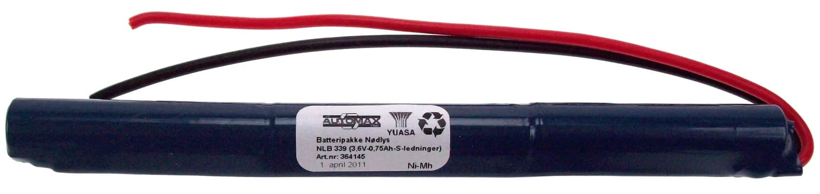 NLB 339 (3,6V-0,75Ah-S-ledninger)