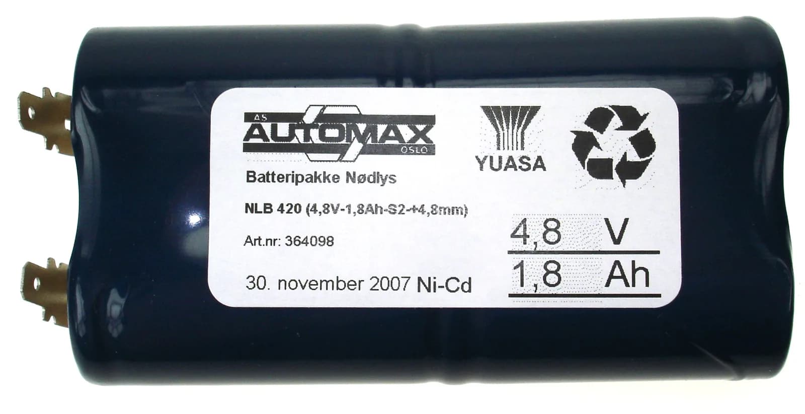 NLB 420 (4,8V-1,8Ah-S2-+4,8mm) – bilde 1 av 2