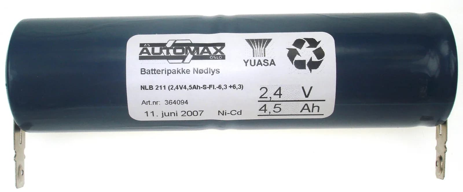 NLB 211 (2,4V4,5Ah-S-Fl.-6,3 +6,3) – bilde 1 av 2