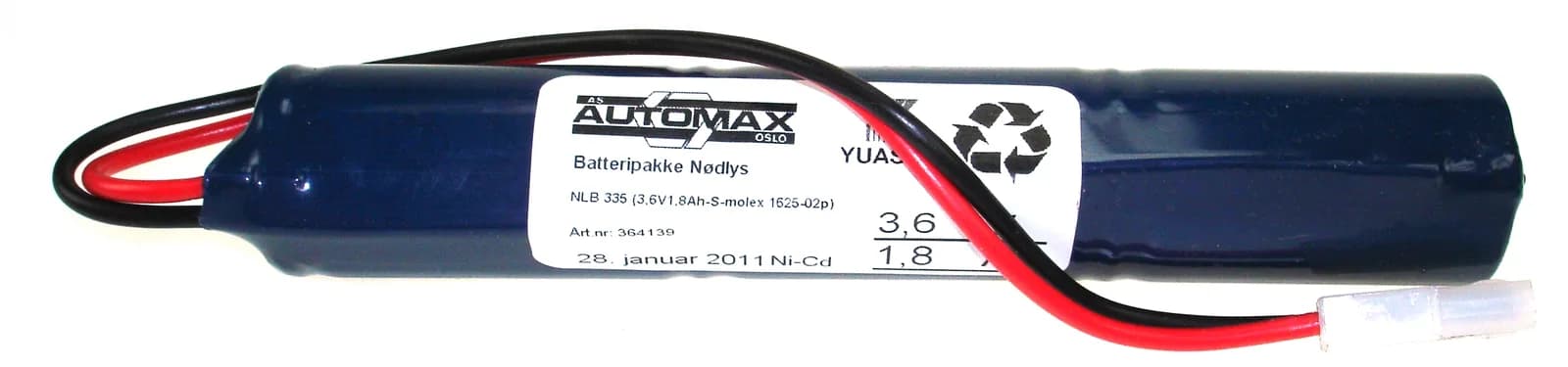 NLB 335 (3,6V1,8Ah-S-Plugg 20) – bilde 1 av 3