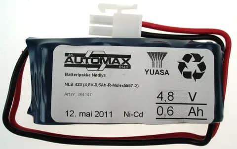 NLB 433 (4,8V-0,6 Ah-R-Plugg 12)