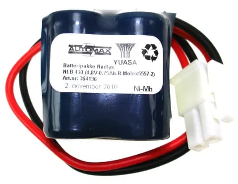 NLB 430 (4,8V-1,0Ah-R2-Plugg 12 polvent)