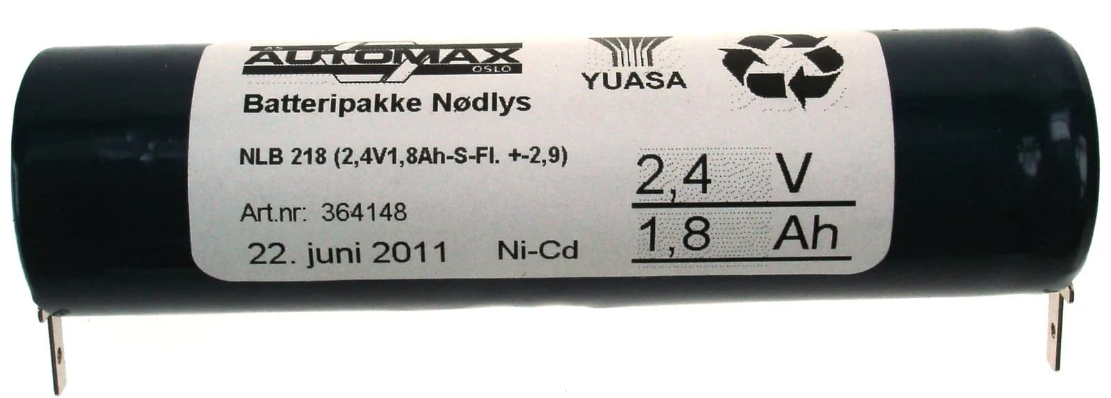 NLB 218 (2,4V1,8Ah-S-Fl.-2,9+2,9) – bilde 1 av 2