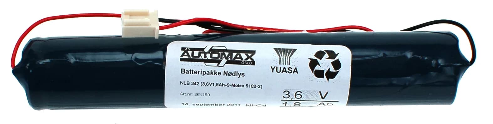 NLB 342 (3,6V1,8Ah-S-Plugg 24) – bilde 1 av 3