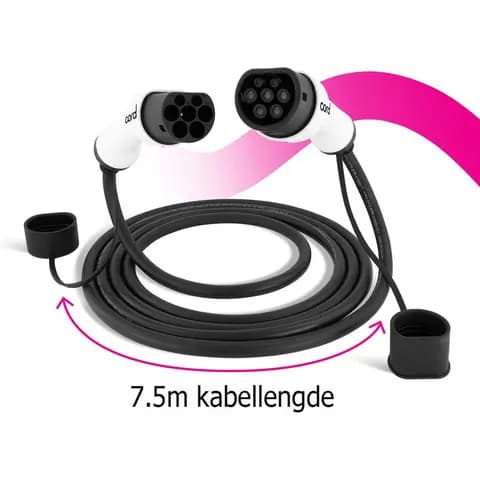 Cord EV Type 2 ladekabel 7,5 meter 32A / 22kW / 3-fas
