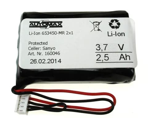 Li-Ion 663450 (653450)-MR 2x1 Plugg 37 (3,7V-2660mAh)