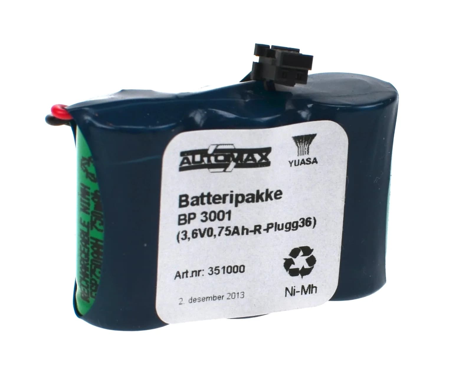 BP 3001 (3,6V0,75Ah-R-Plugg 36) – bilde 1 av 2