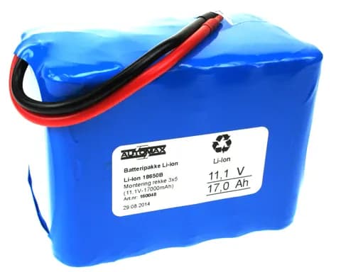 Li-Ion 18650B-MR 3x5 (11,1V-17000mAh) plugg 16
