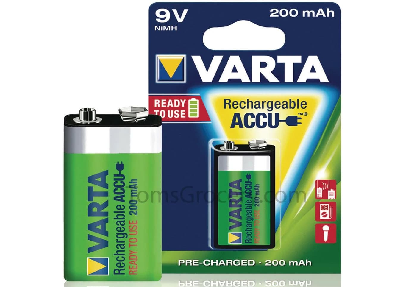YNM Varta 8,4V 200mAh 6F22 (Ni-Mh) – bilde 1 av 2