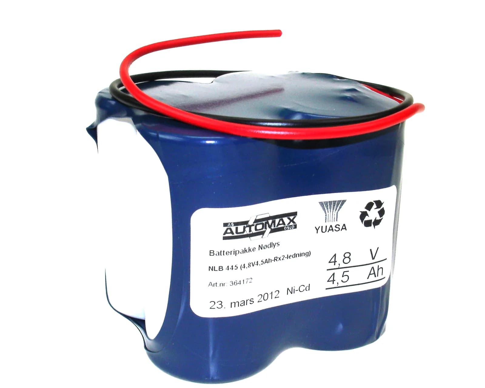 NLB 445 (4,8V4,5Ah-Rx2-ledning)