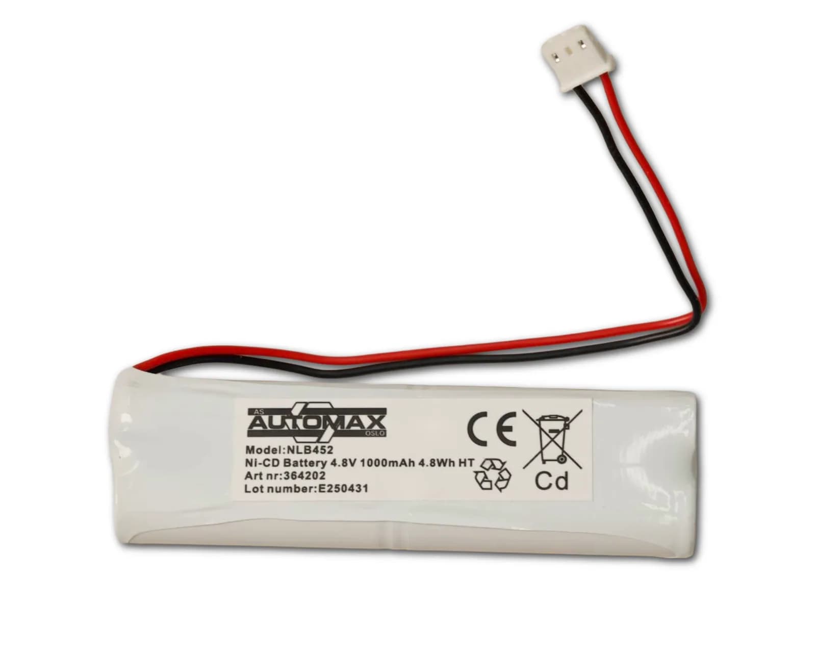 NLB 452 (4,8V1,0Ah-Sx2-Plugg 31) – bilde 1 av 2