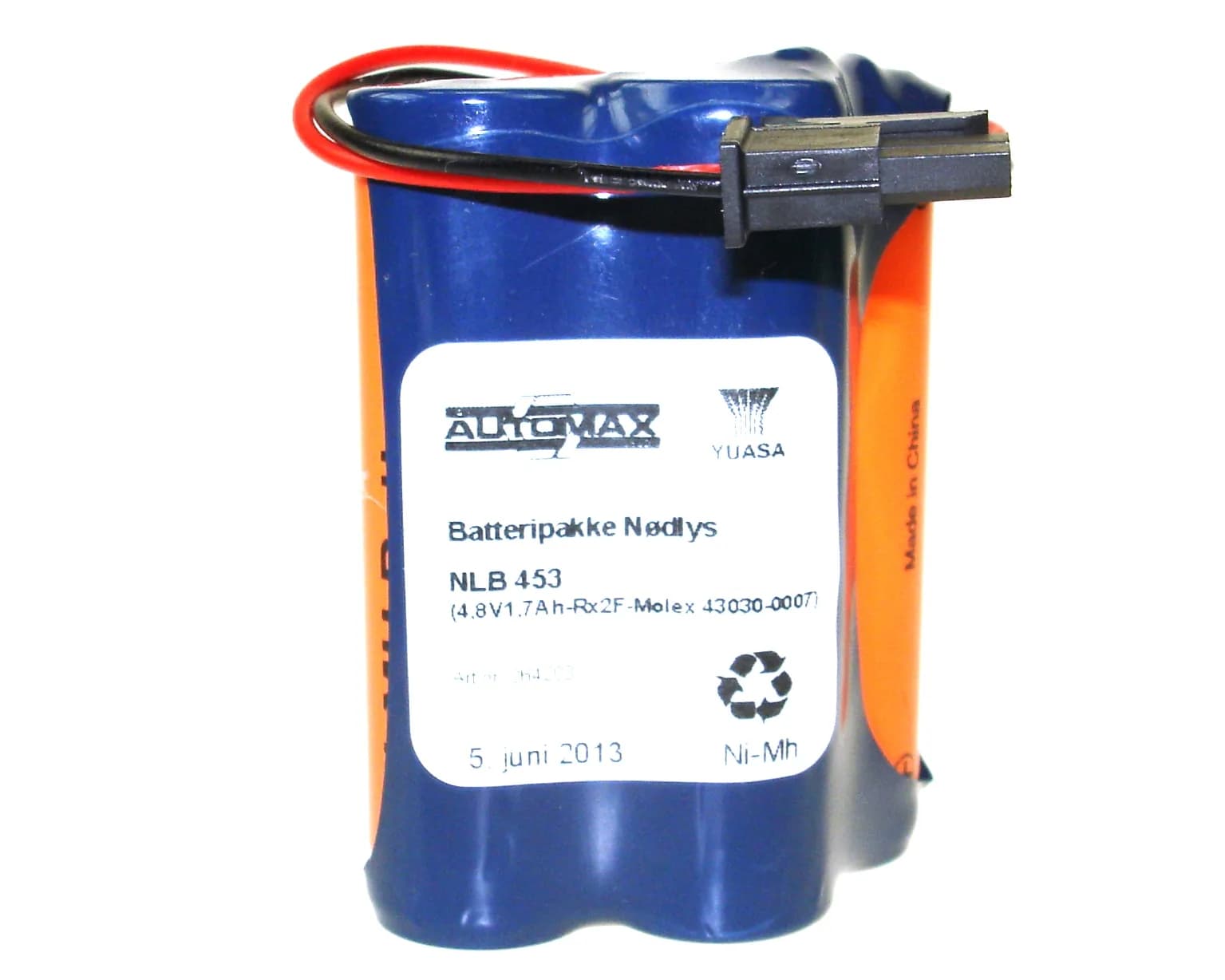 NLB 453 (4,8V1,7Ah-Rx2F-Plugg 28) – bilde 1 av 2