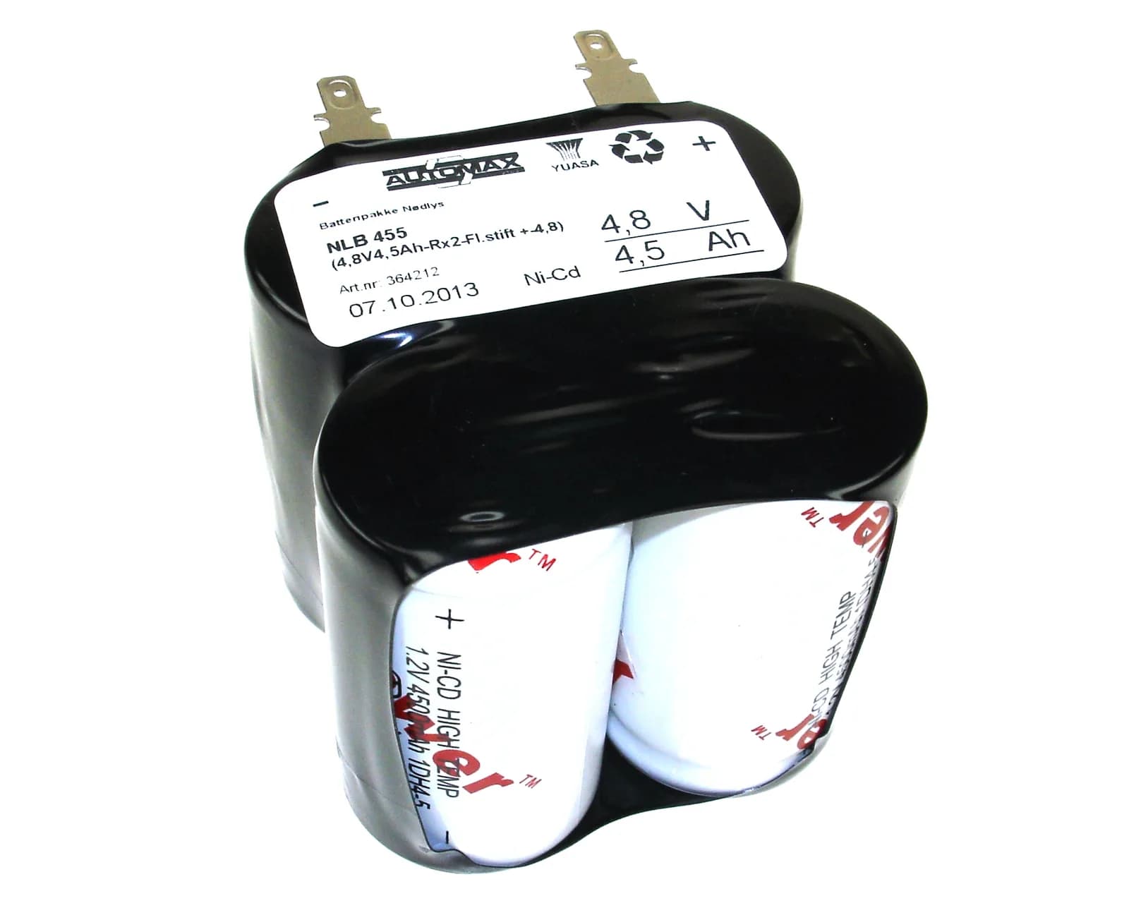 NLB 455 (4,8V4,5Ah-Rx2-Fl.stift +-4,8) – bilde 1 av 2