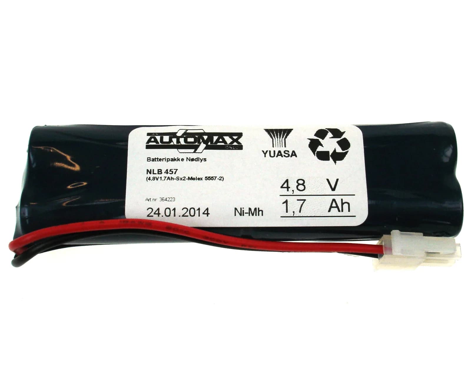 NLB 457 (4,8V1,7Ah-Sx2-Plugg 12) – bilde 1 av 2