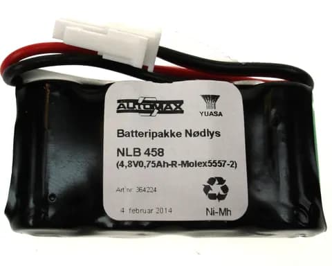NLB 458 (4,8V0,6Ah-R-Plugg 12 polvent)