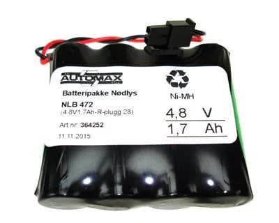 NLB 472 (4,8V1,7Ah-R-Plugg 28) – bilde 1 av 2