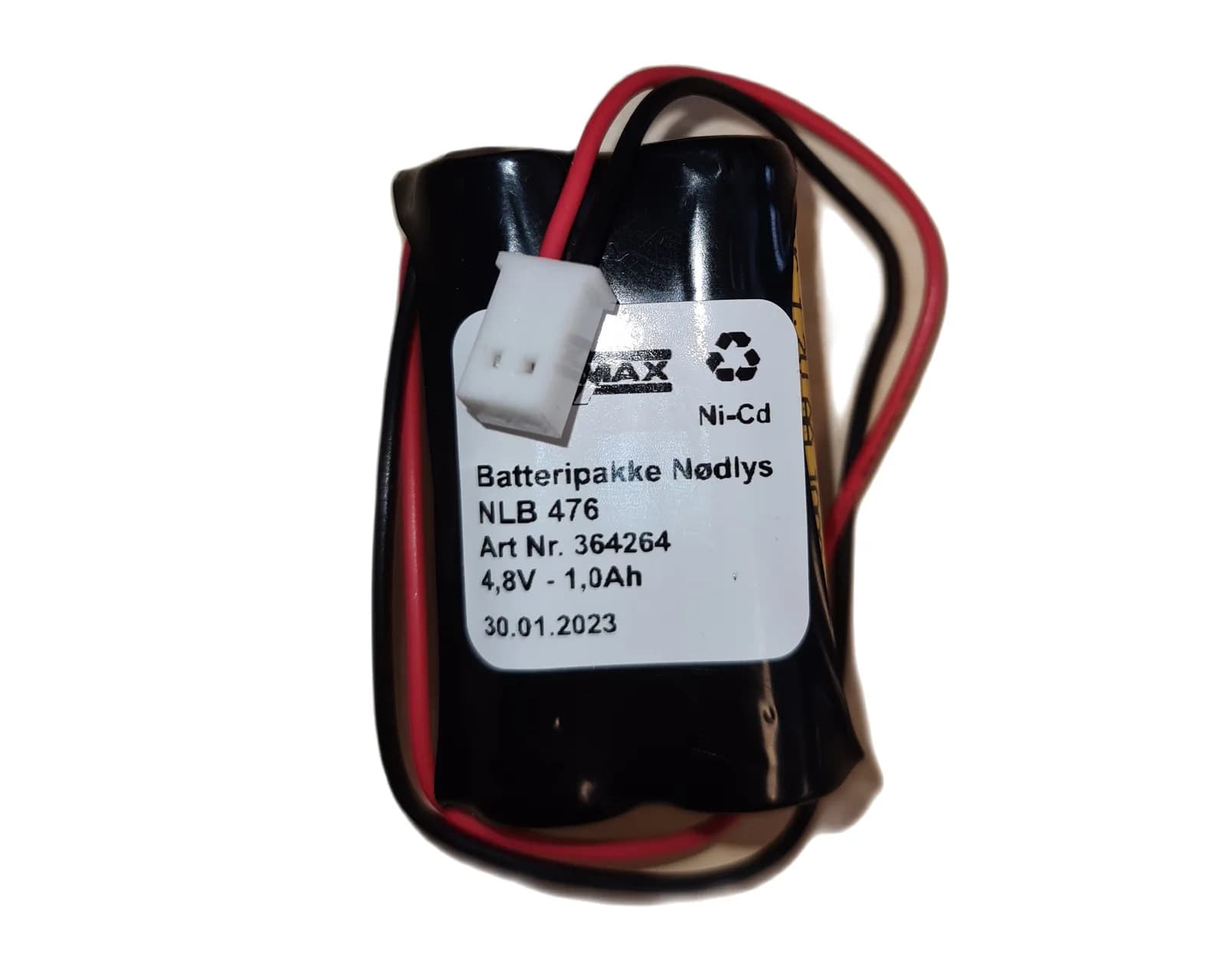 NLB 476 (4,8V-1,0Ah-2R-Plugg 24 polvent) – bilde 1 av 2