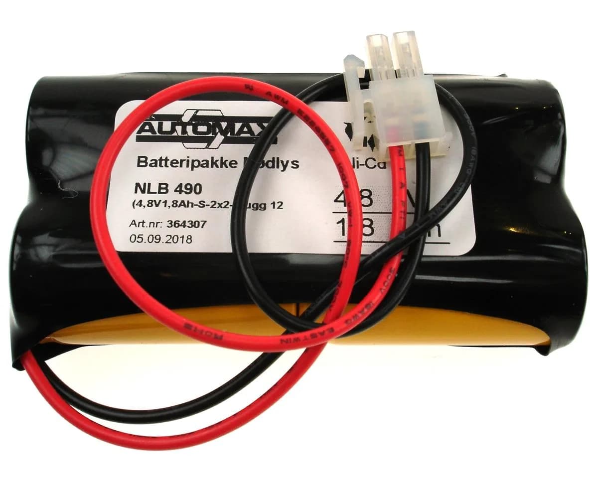 NLB 490 (4,8V1,8Ah-S2-Plugg 12) – bilde 1 av 2