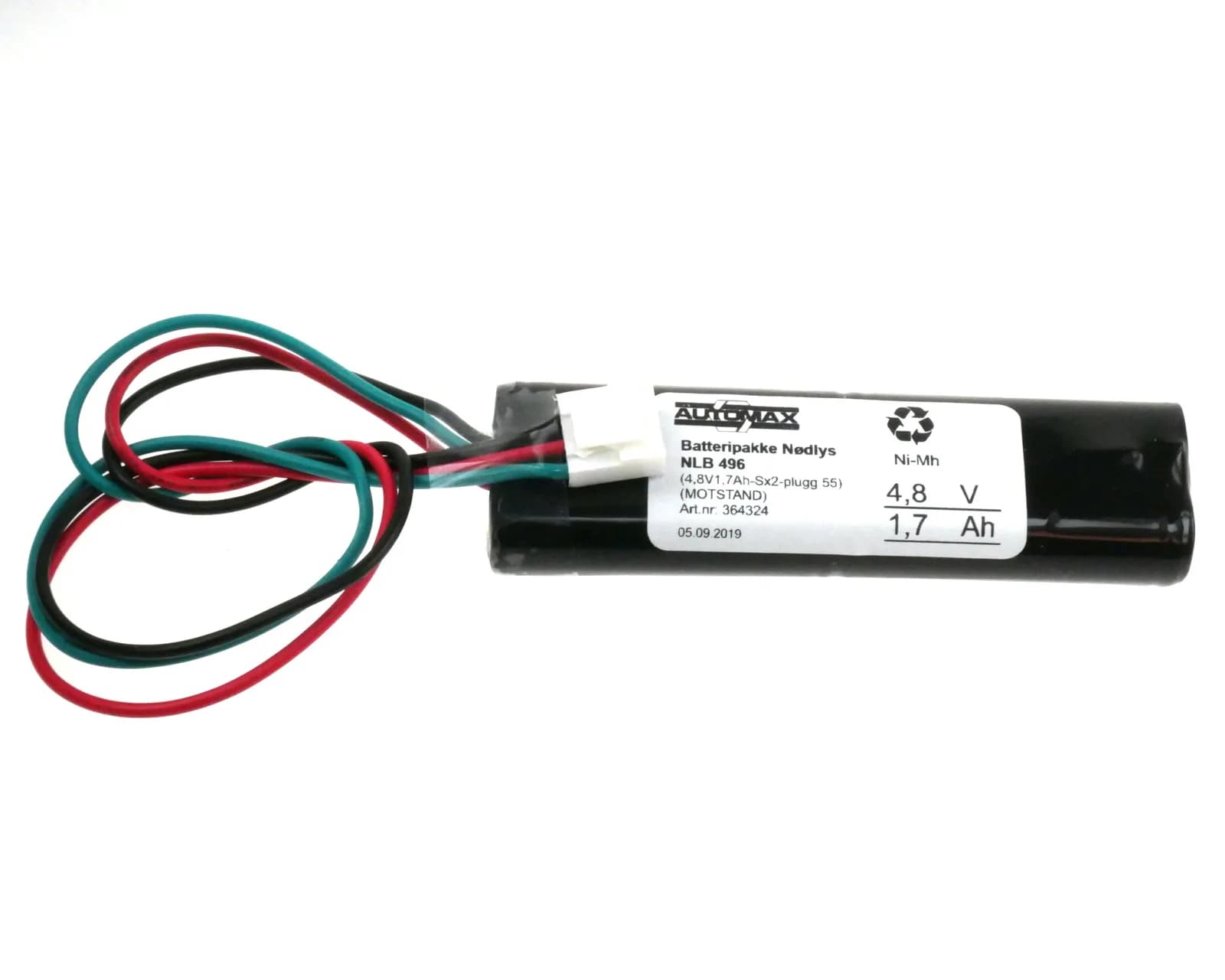 NLB 496 (4,8V-1,7Ah MS2x2 plugg 55) – bilde 1 av 2