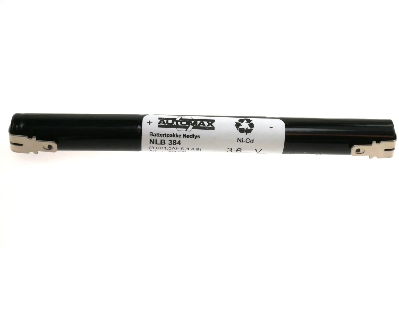 NLB 384 (3,6V-1,0Ah-S- +-4,8 fl.stift) – bilde 1 av 2