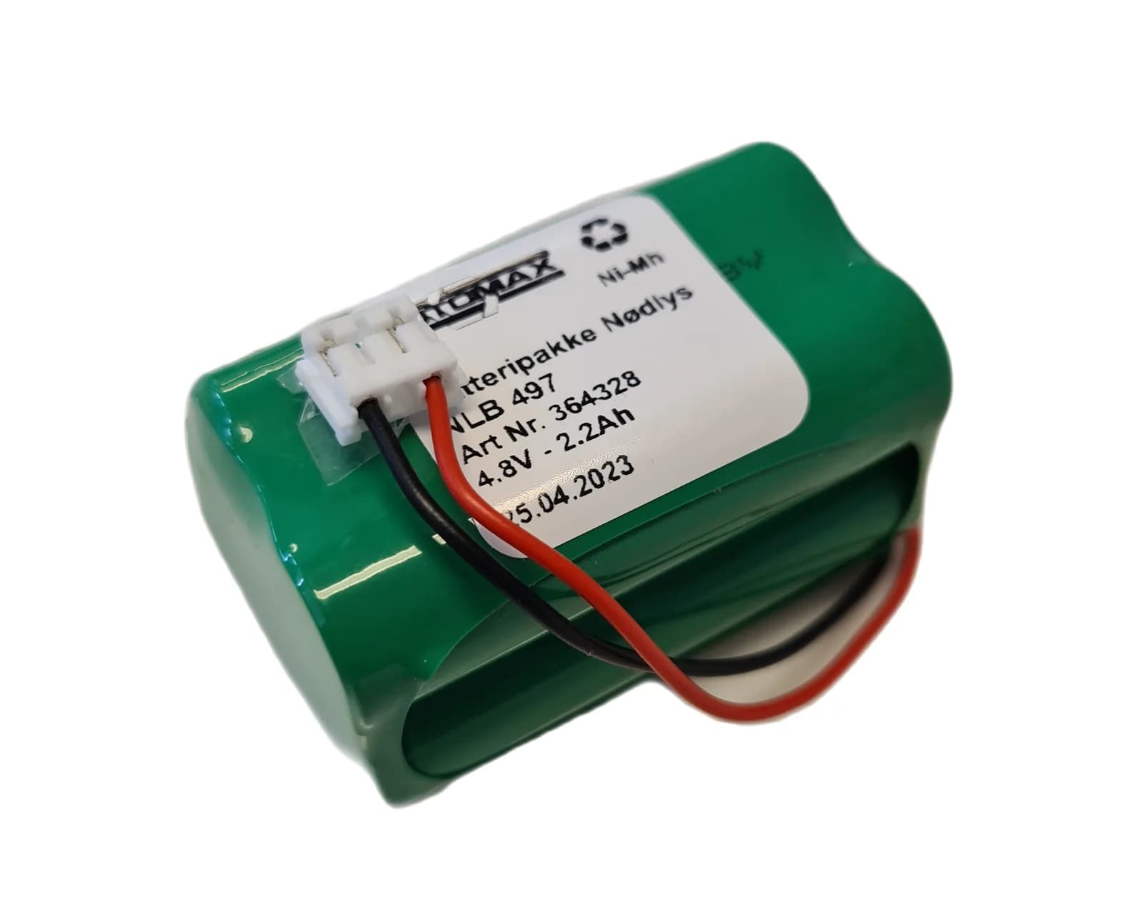 NLB 497 (4,8V-2,2Ah-R2-Plugg 54) – bilde 1 av 2