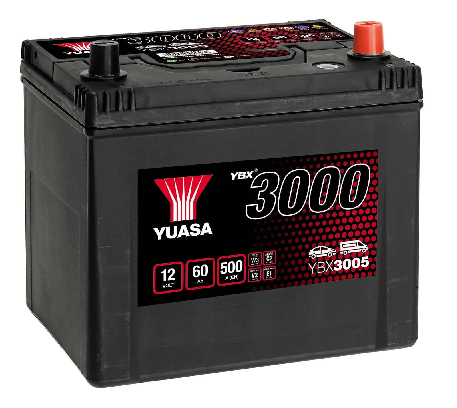 YBX3005 12V 60Ah (CCA 450)( +H)
