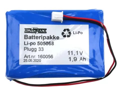 Li-po 505068 11.1V 1,9Ah-Plugg 33