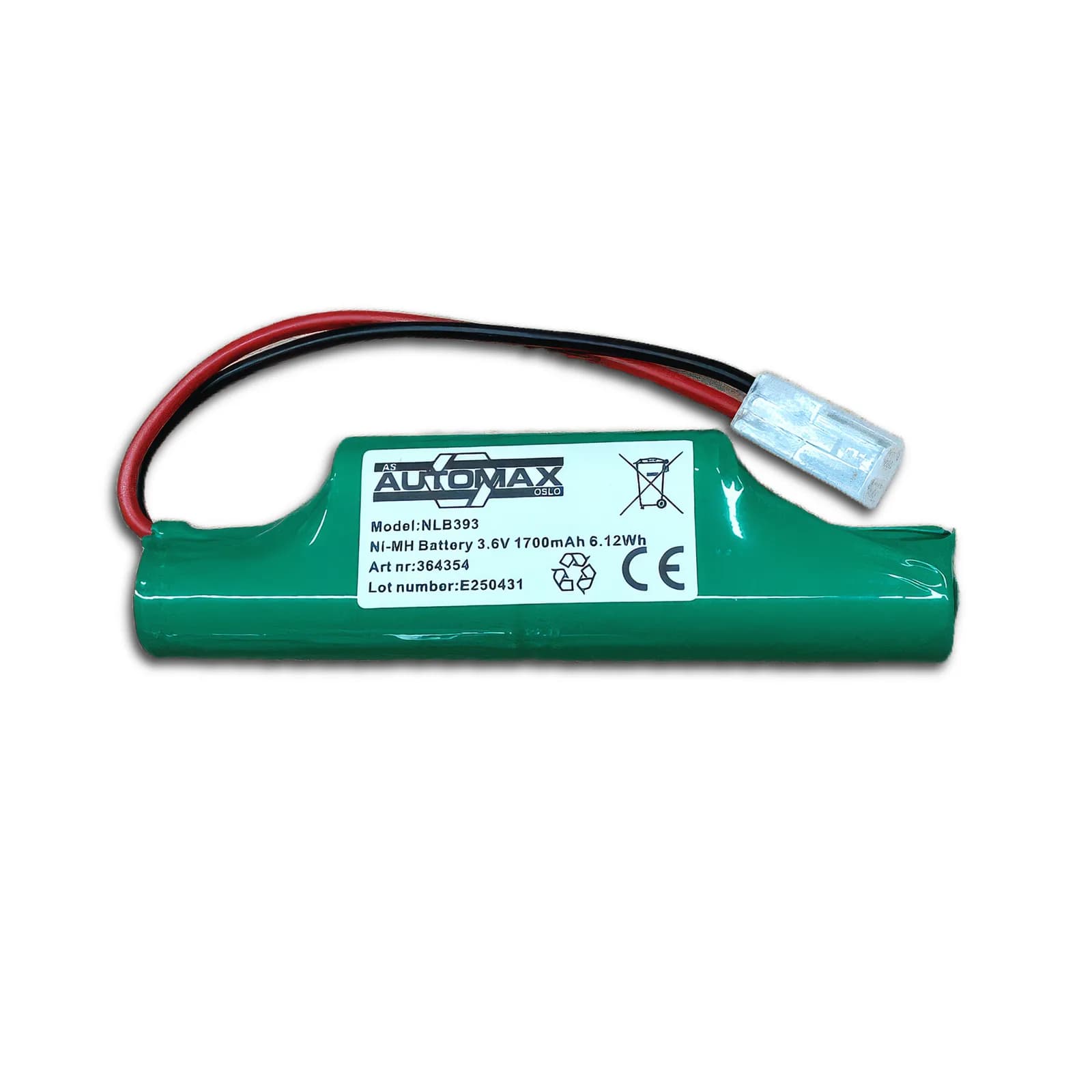 NLB 393 (3,6V-1,7Ah-2S-Plugg 20) – bilde 1 av 2