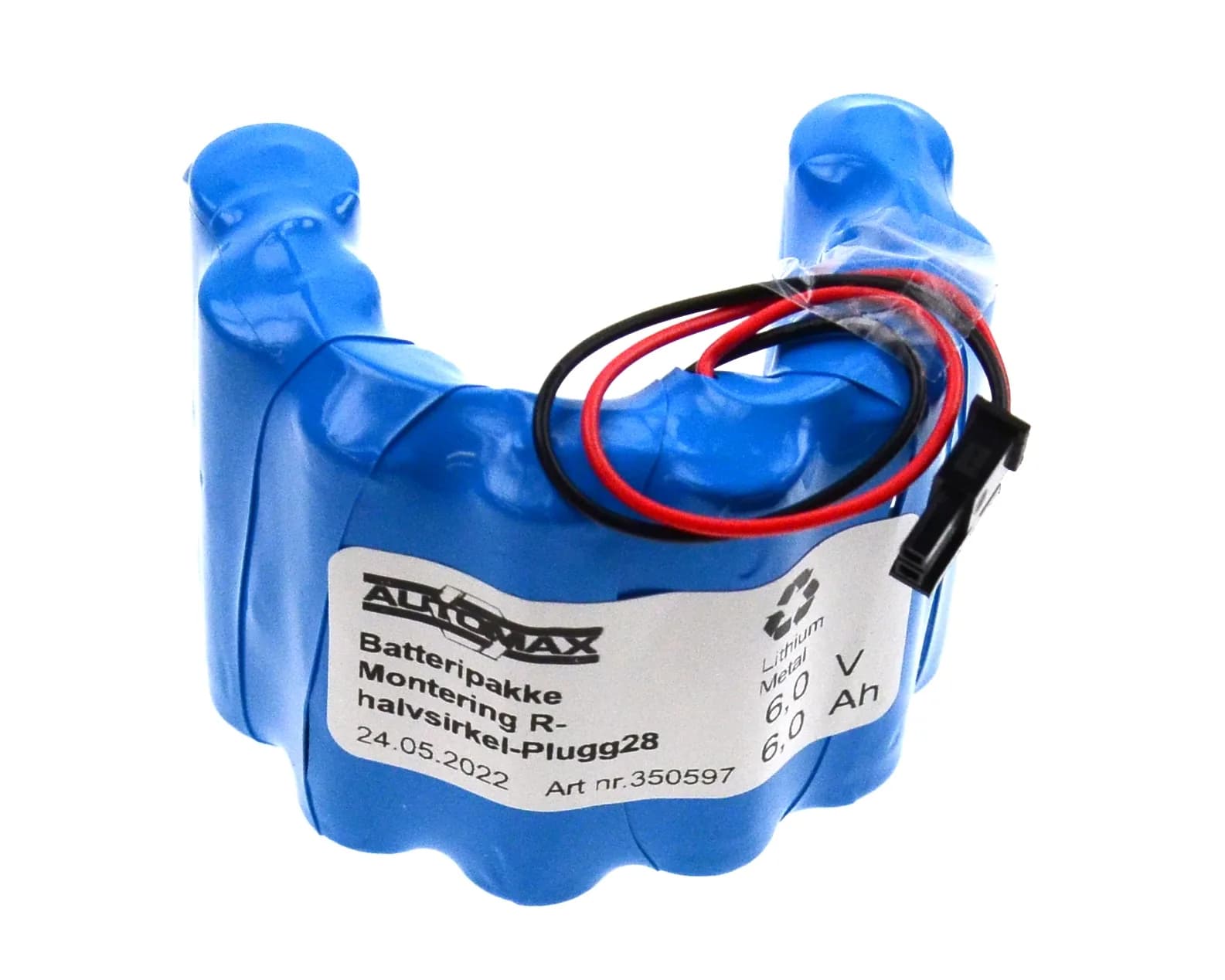 BP 8002 (6V-6Ah-R-halvsirkel-Plugg 28) – bilde 1 av 2