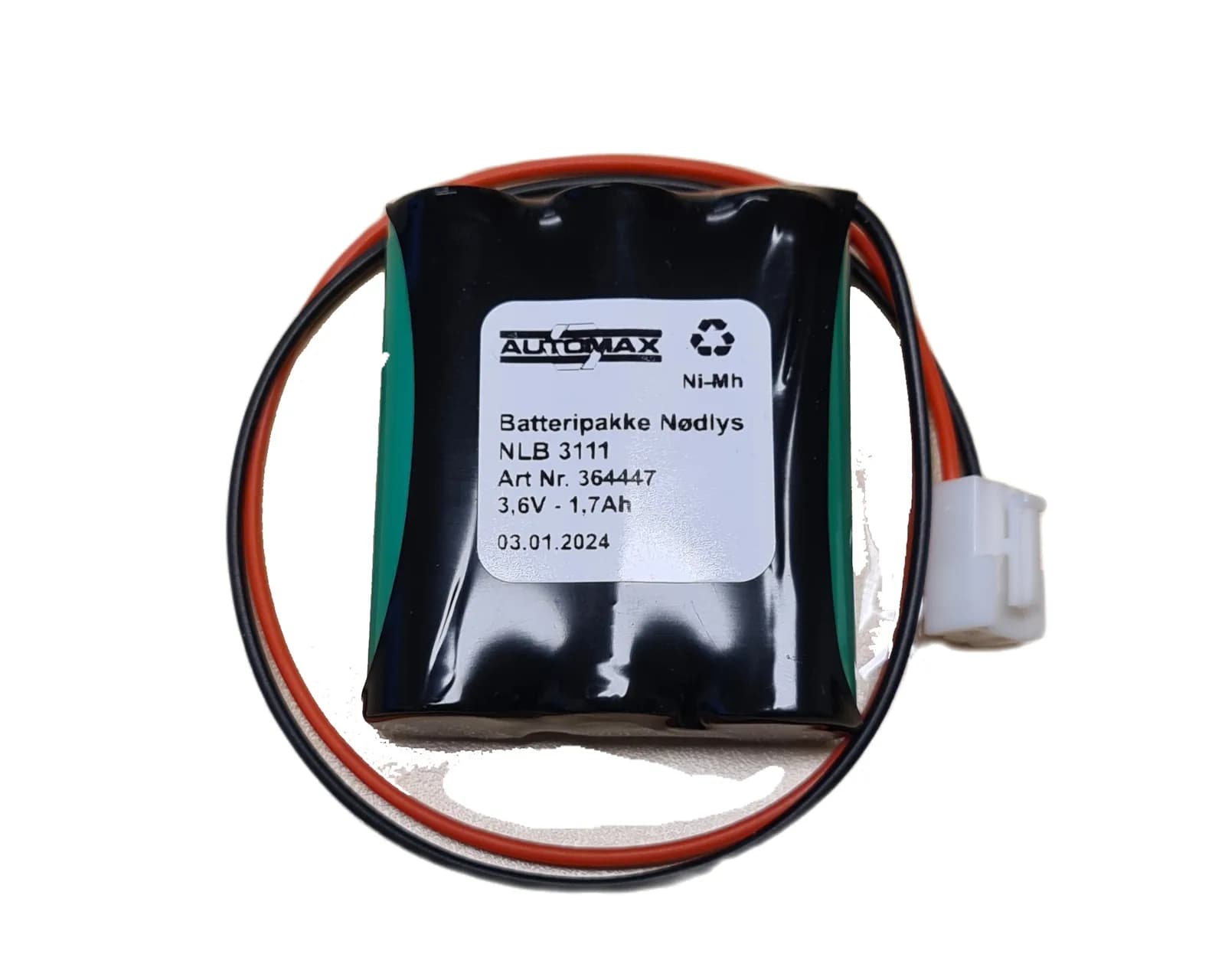 NLB 3111 (3,6V-1,7AH-R-Plugg 13 polvent) – bilde 1 av 2