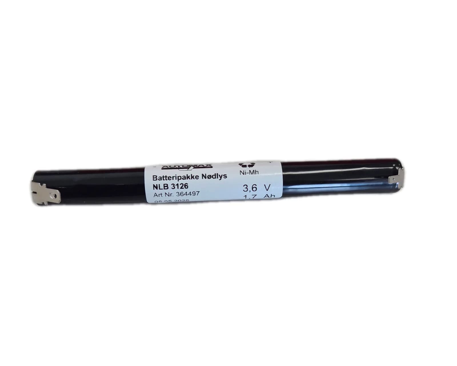 NLB 3126 (3,6V-1,7Ah-S- +2,9 -4,8 fl.stift) – bilde 1 av 2