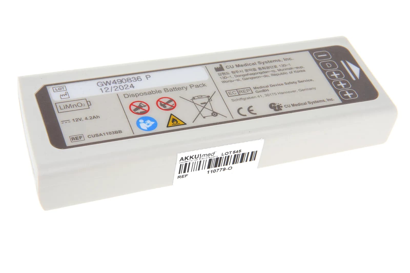 Original Lithium batteri til CU Medical iPAD CU-SP-serien (12V 4,2Ah)