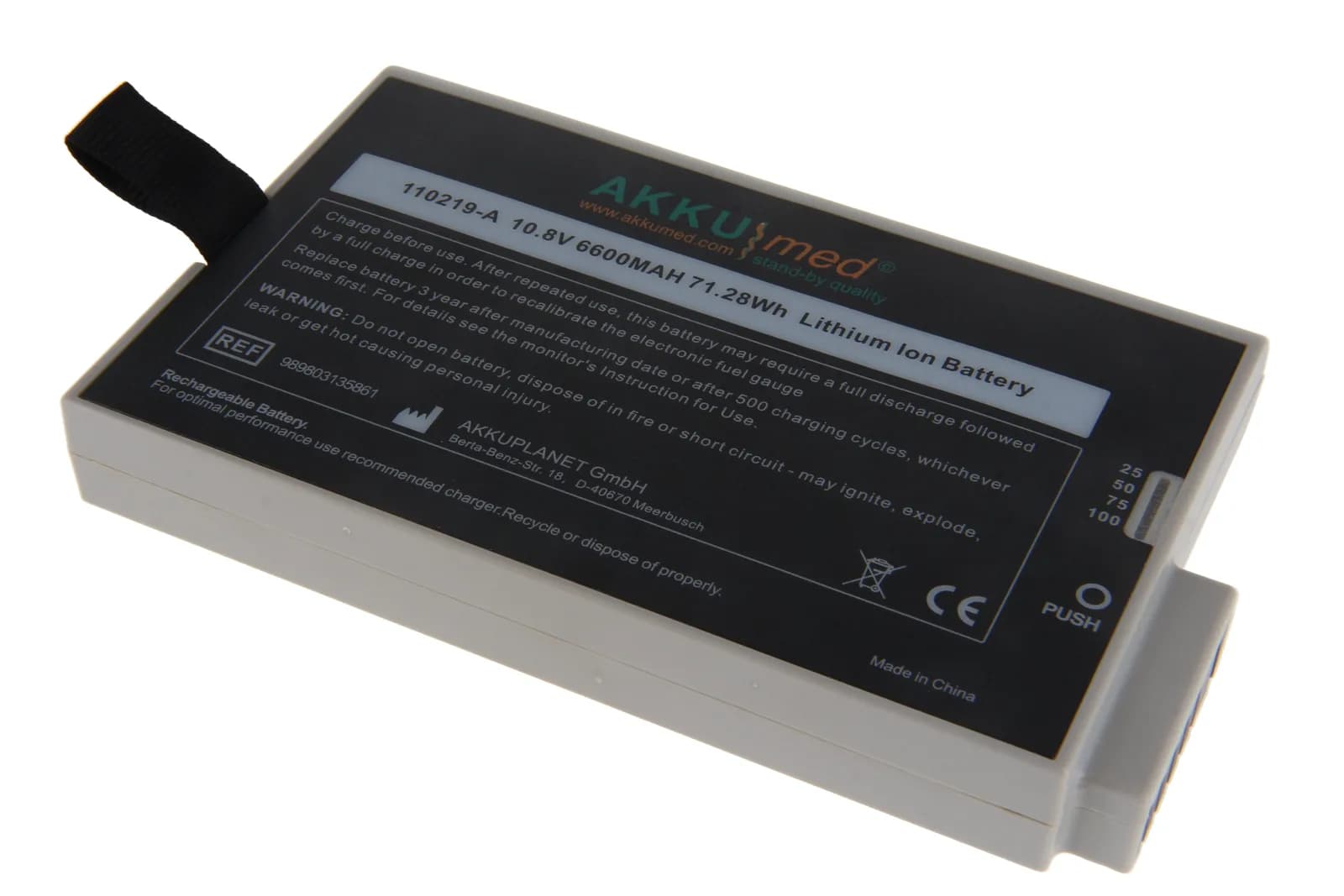AKKUmed Li-ion batteri til Philips MP-serien og Avalon FM (10,8V 6,6Ah 71,28Wh)