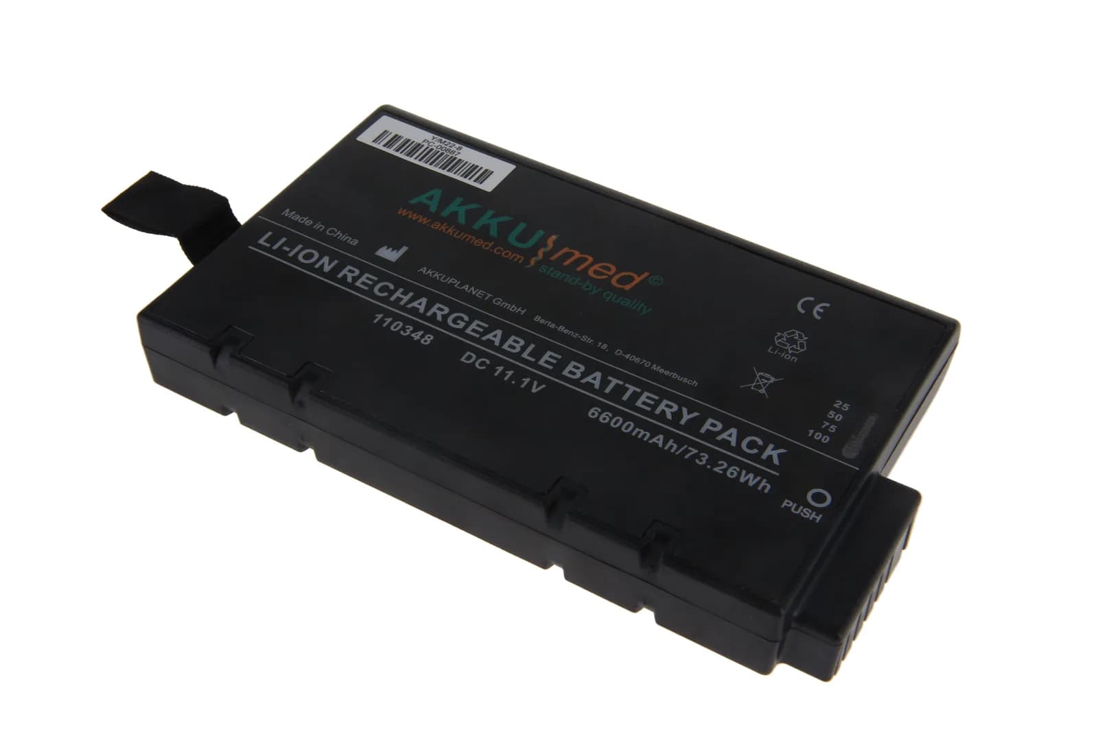AKKUmed Li-ion batteri til Philips SureSigns og PageWriter (11,1V 6,6Ah)