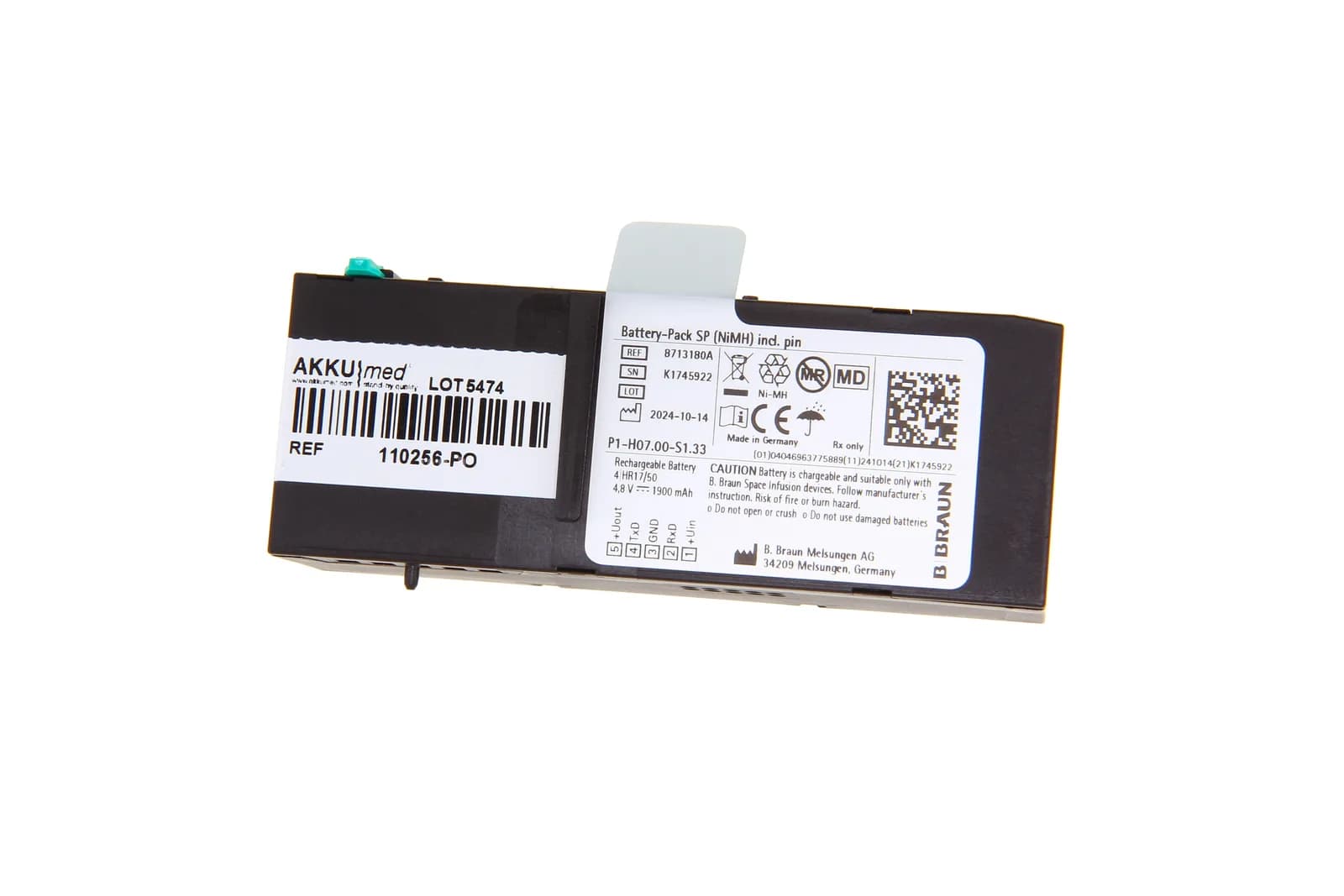 Originalt NiMH batteri til Braun Perfusor/Infusomat Space (4,8V 1,9Ah)
