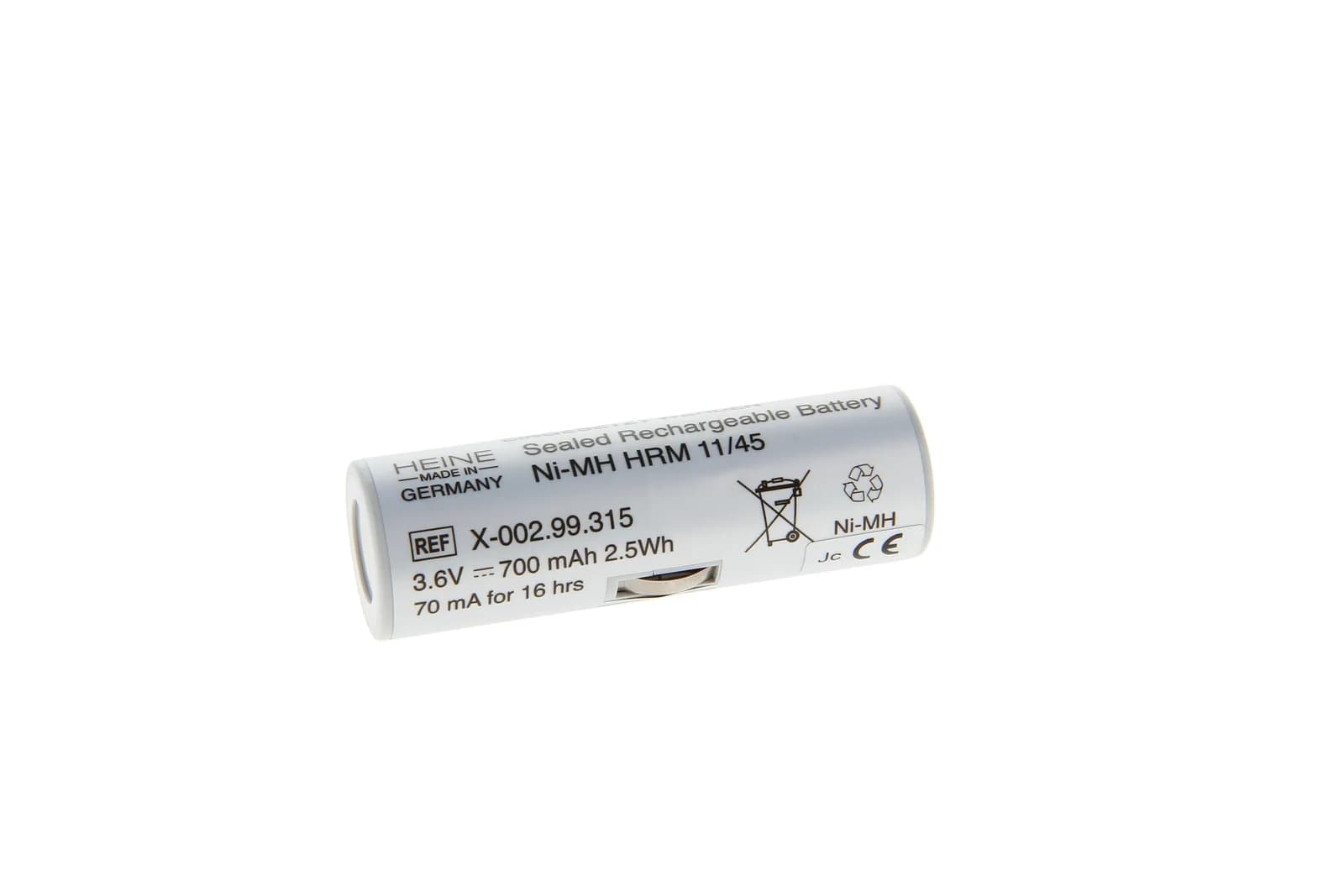 Original NiMH batteri til Heine X-002.99.315 (3,6V 0,7Ah)