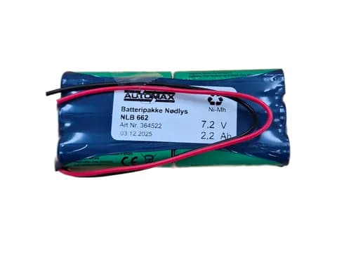 NLB 662 (7,2V-2,2Ah-Sx3-Ledninger 15cm)