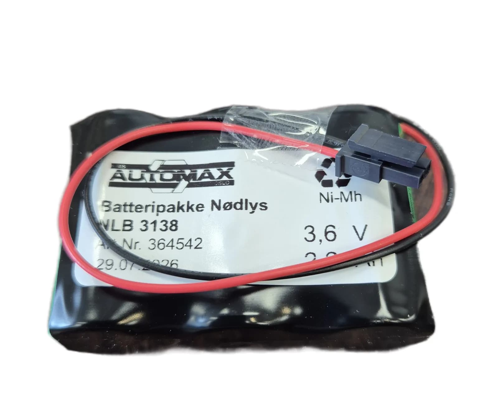 NLB 3138 (3,6V2,2Ah-R-Plugg 25) – bilde 1 av 2